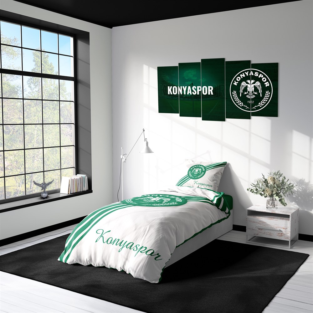KONYASPOR BEYAZ TEK KİŞİLİK NEVRESİM TAKIMI