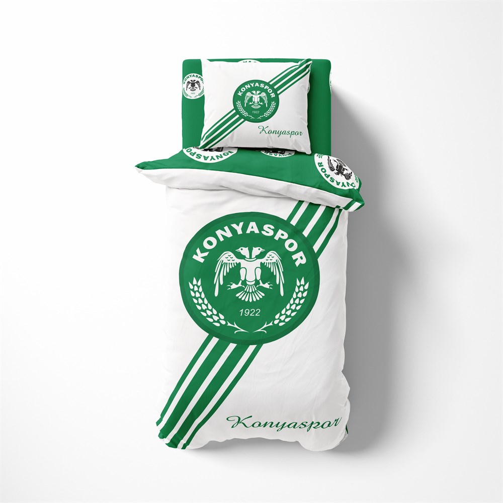 KONYASPOR BEYAZ TEK KİŞİLİK NEVRESİM TAKIMI