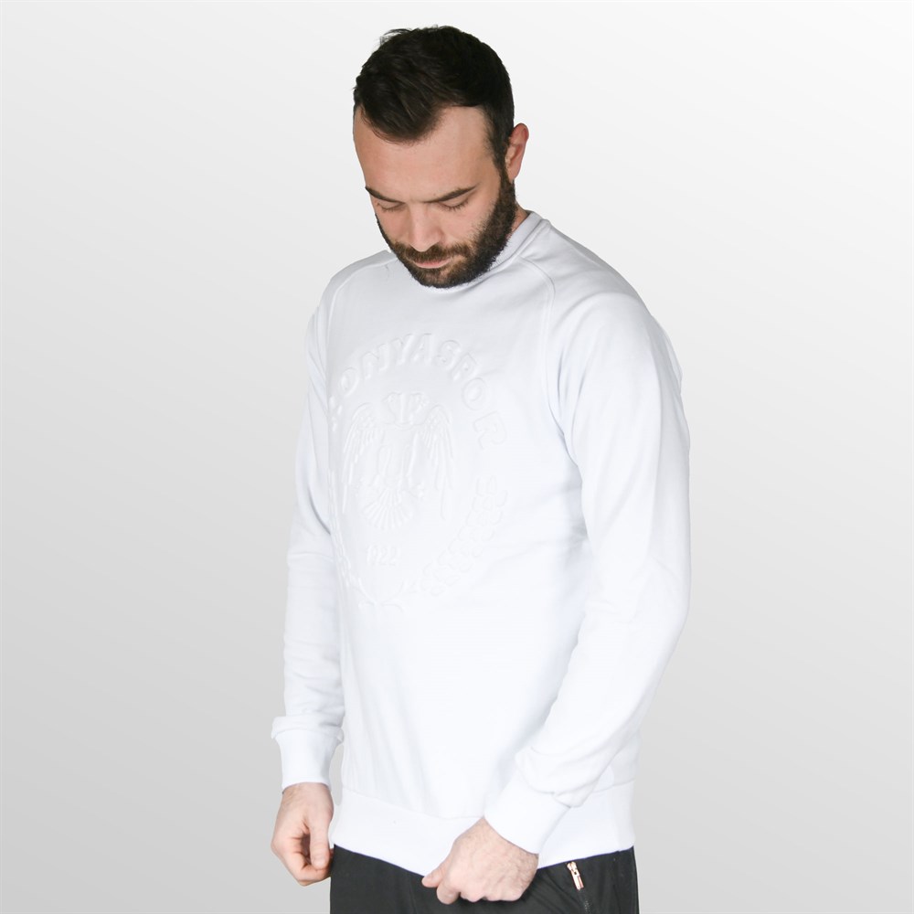 KONYASPOR GOFRE BEYAZ SWEATSHIRT