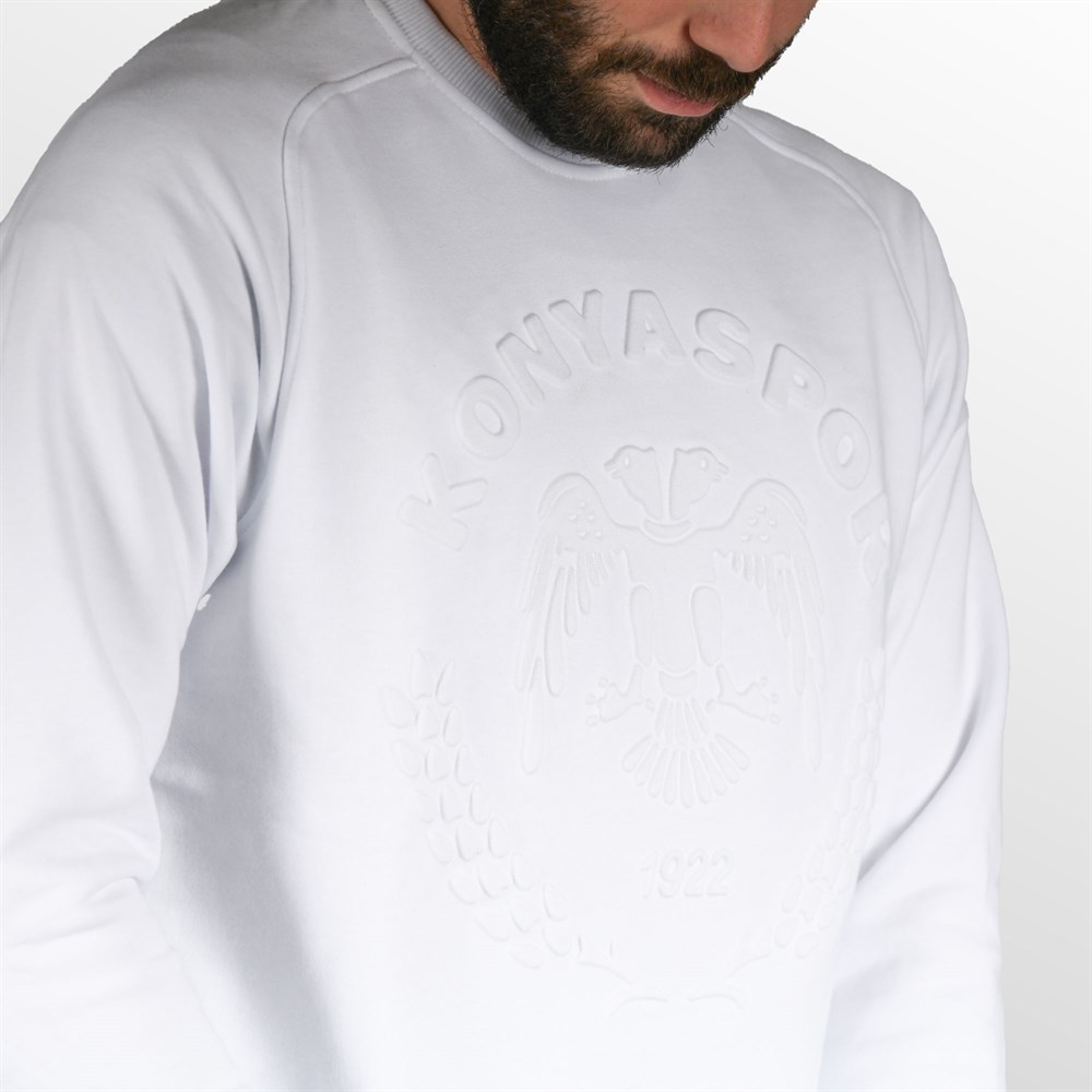 KONYASPOR GOFRE BEYAZ SWEATSHIRT