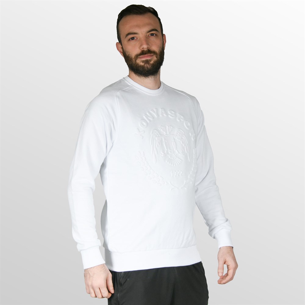 KONYASPOR GOFRE BEYAZ SWEATSHIRT