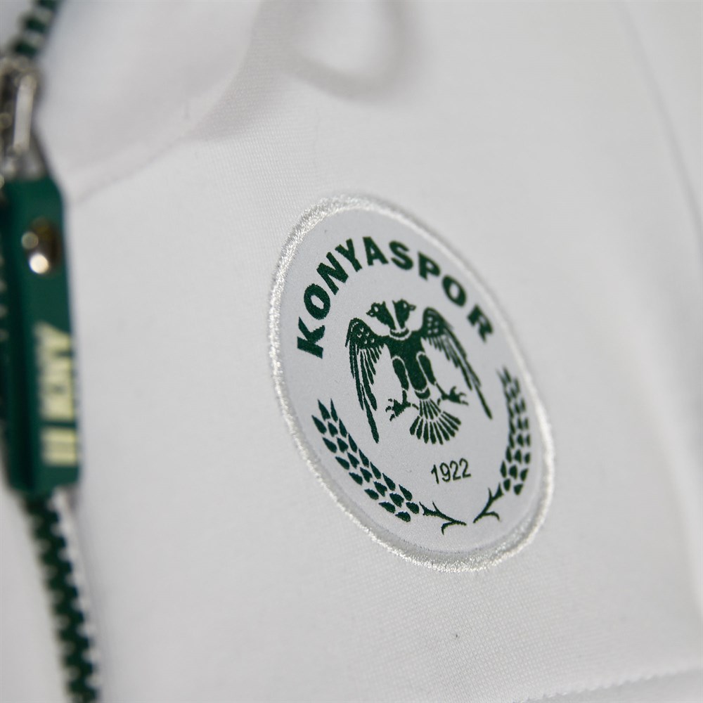 KONYASPOR KANGURU CEPLİ BEYAZ SWEATSHİRT