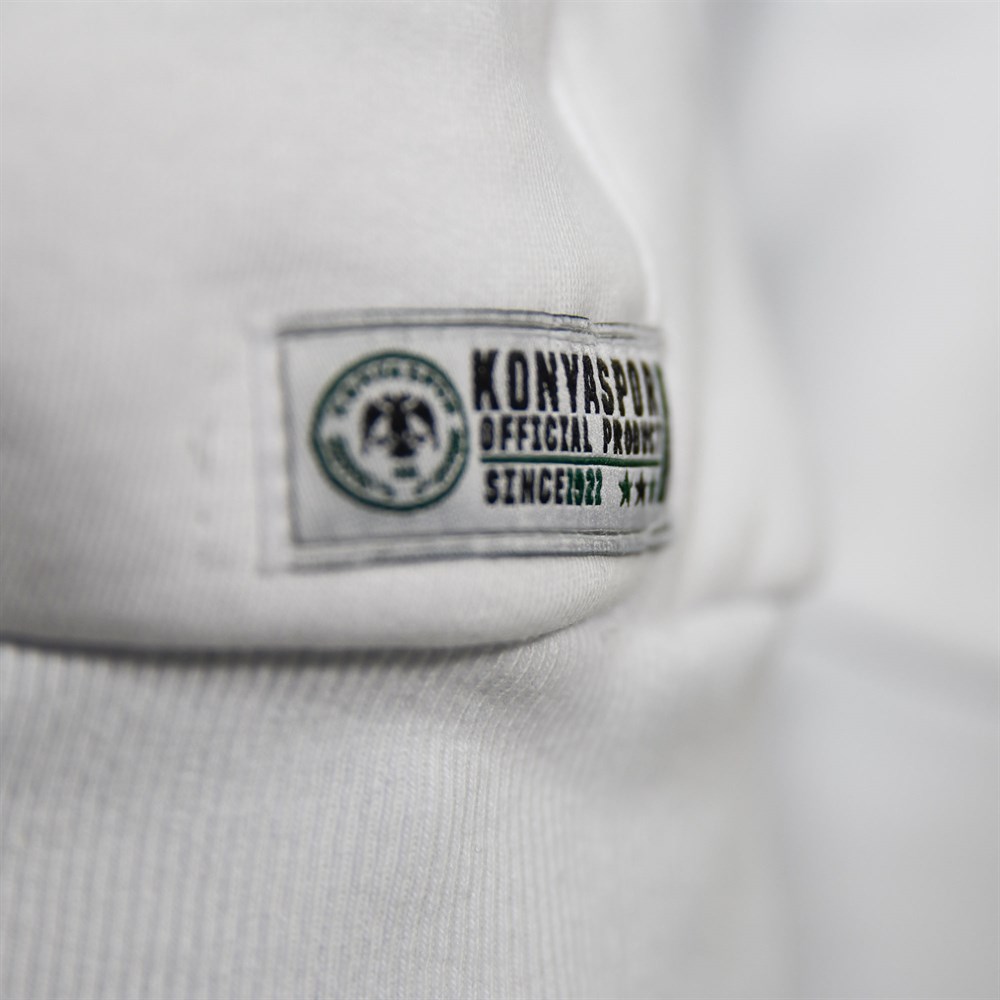 KONYASPOR KANGURU CEPLİ BEYAZ SWEATSHİRT