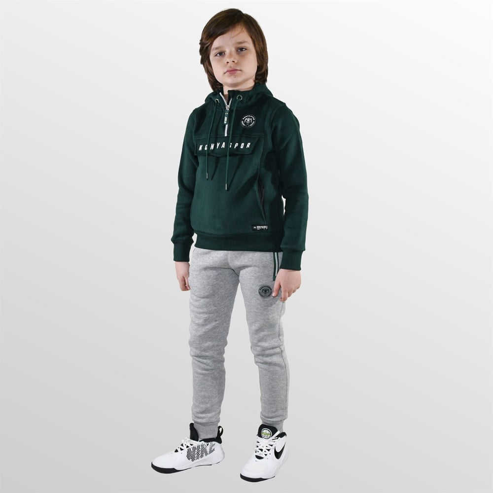 KONYASPOR KANGURU CEPLİ YEŞİL ÇOCUK SWEATSHİRT