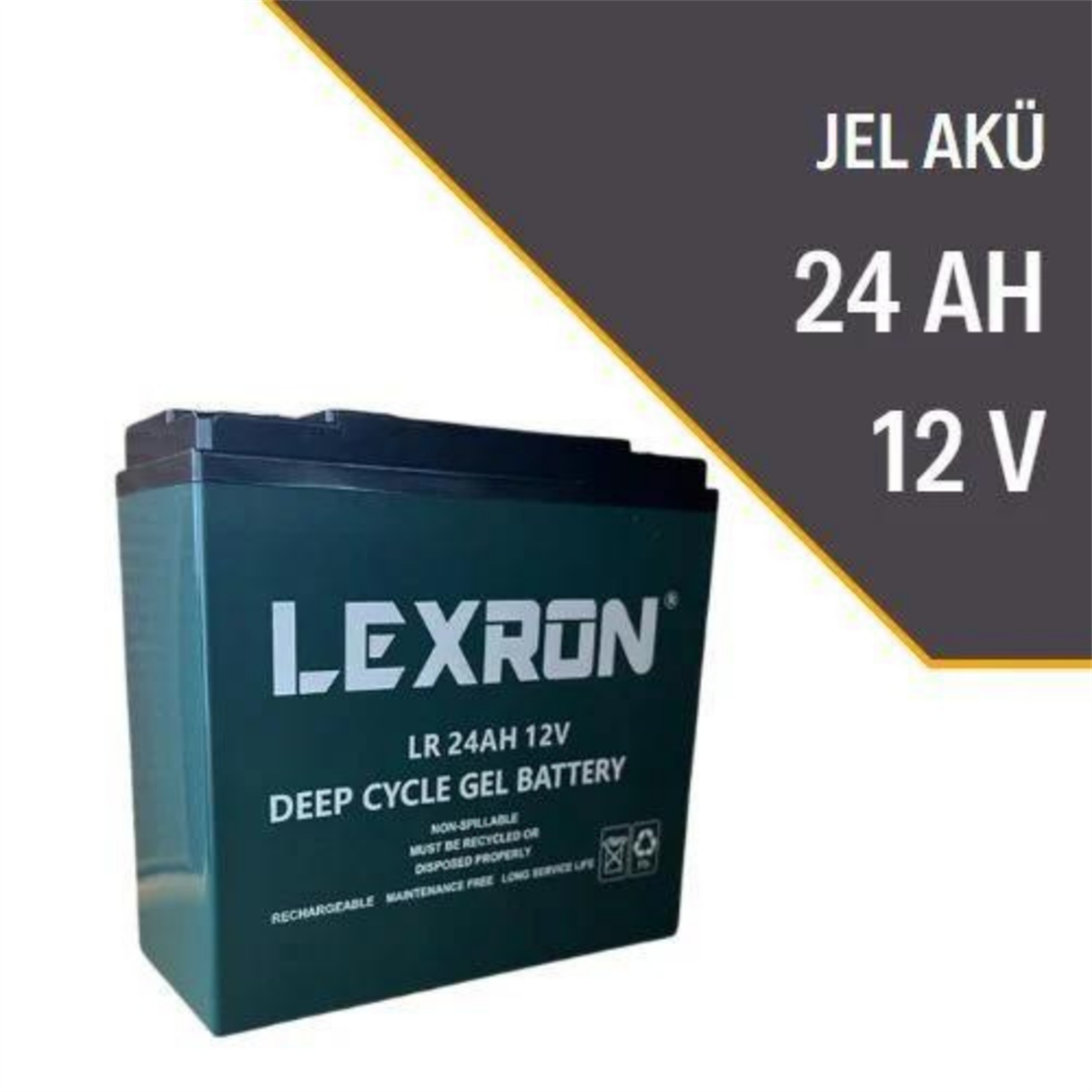 12 Volt 24AH Amper Solar Sistem ve Elektrikli Araç Jel Akü