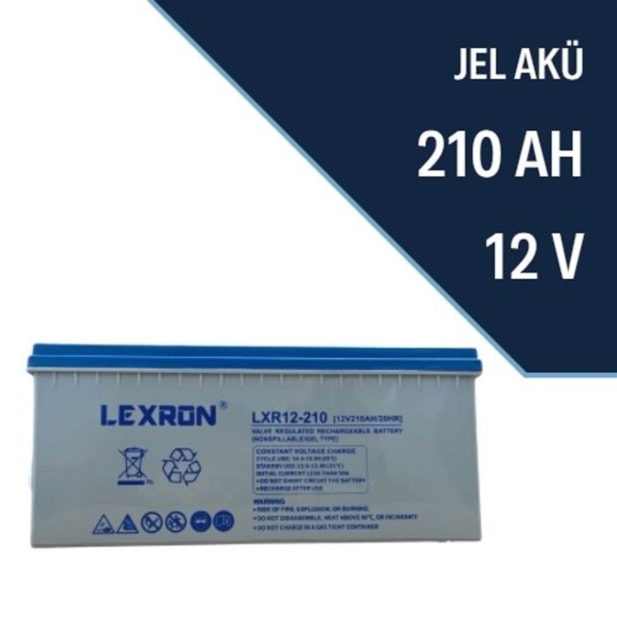 12v Volt / 210amper Ah Deep Cycle Solar Güneş Jel Akü