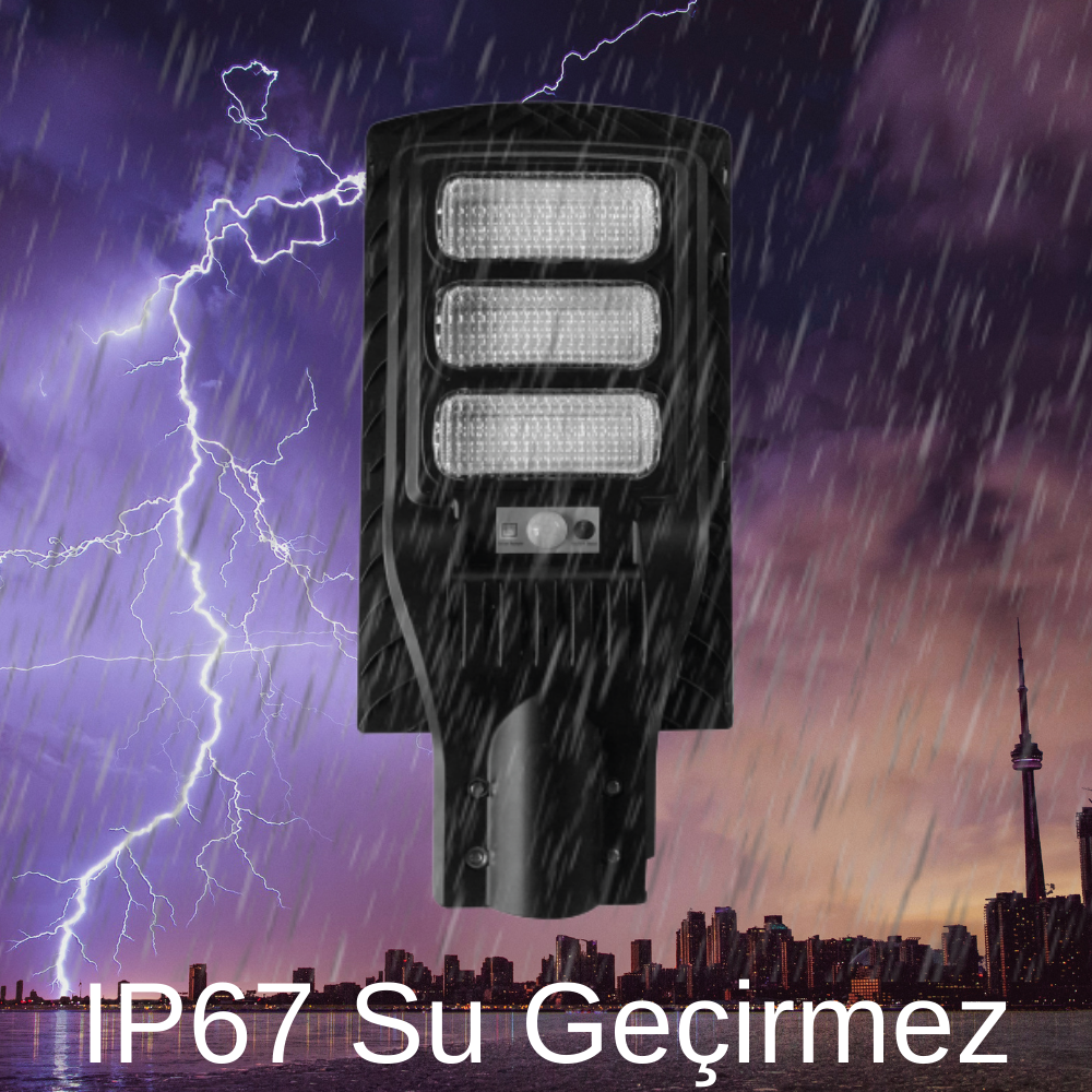 150W IP65 Solar Güneş Enerjili Bahçe ve Sokak Lambası