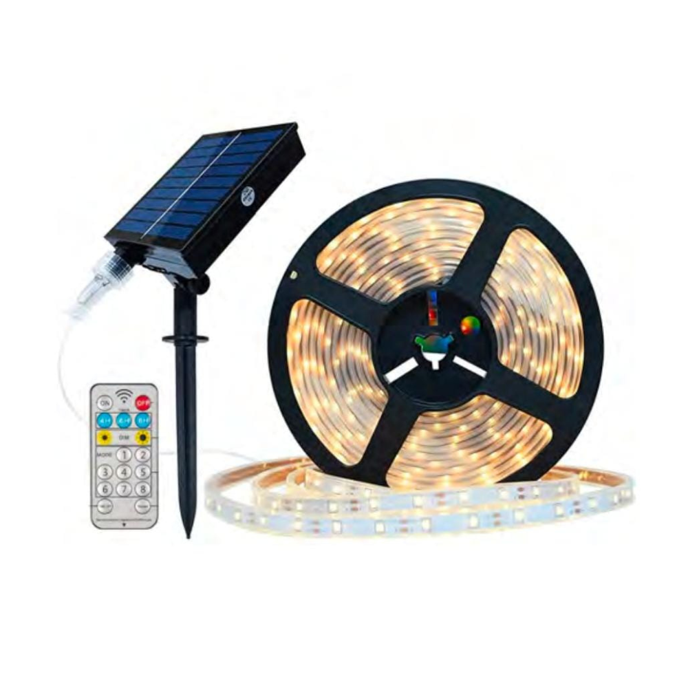 20Watt Güneş Panelli Solar 10 Metre Hortum Şerit Led  (Günışığı)