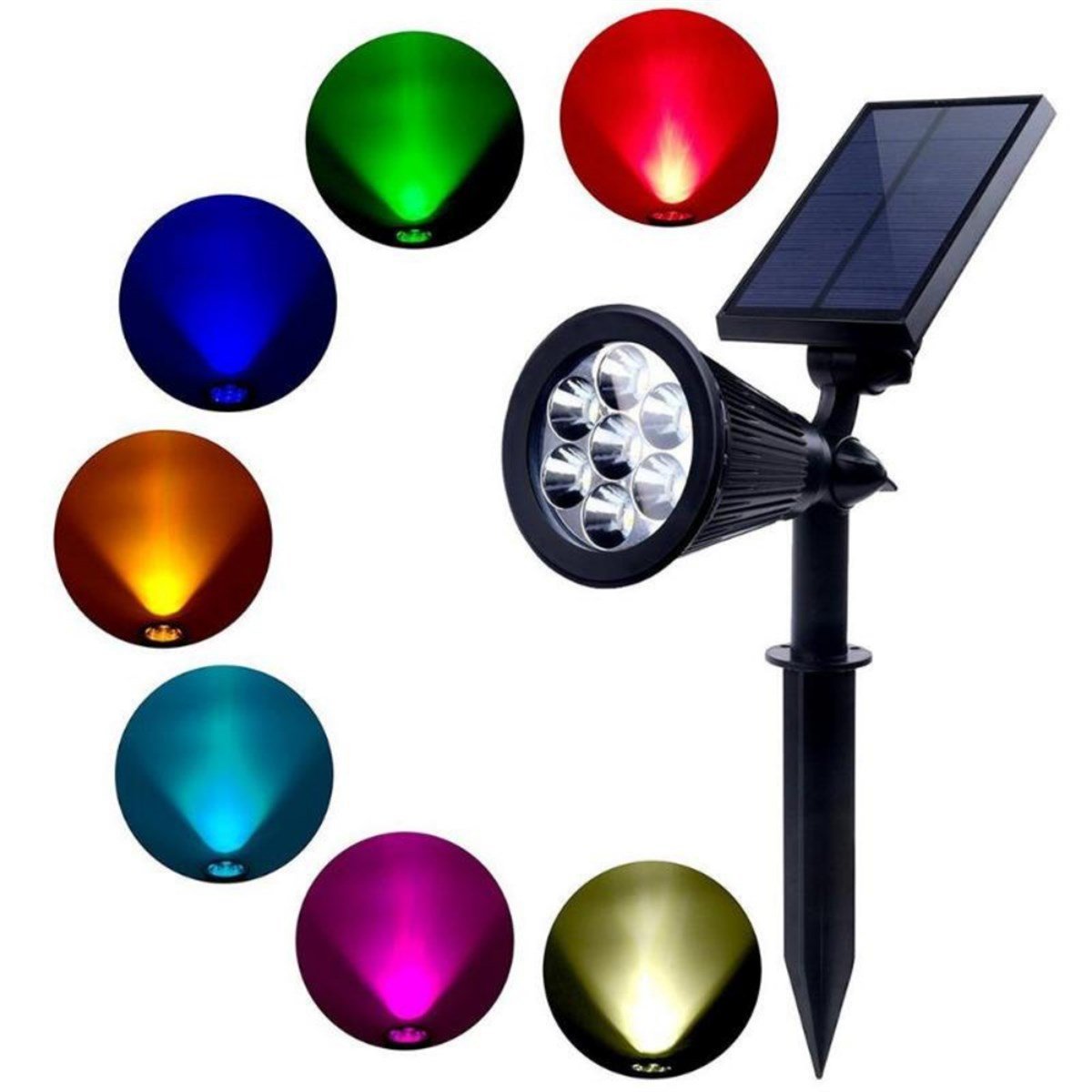 7Watt Kazıklı Solar Çim Sokak/Bahçe Aydınlatma Armatür (RGB)