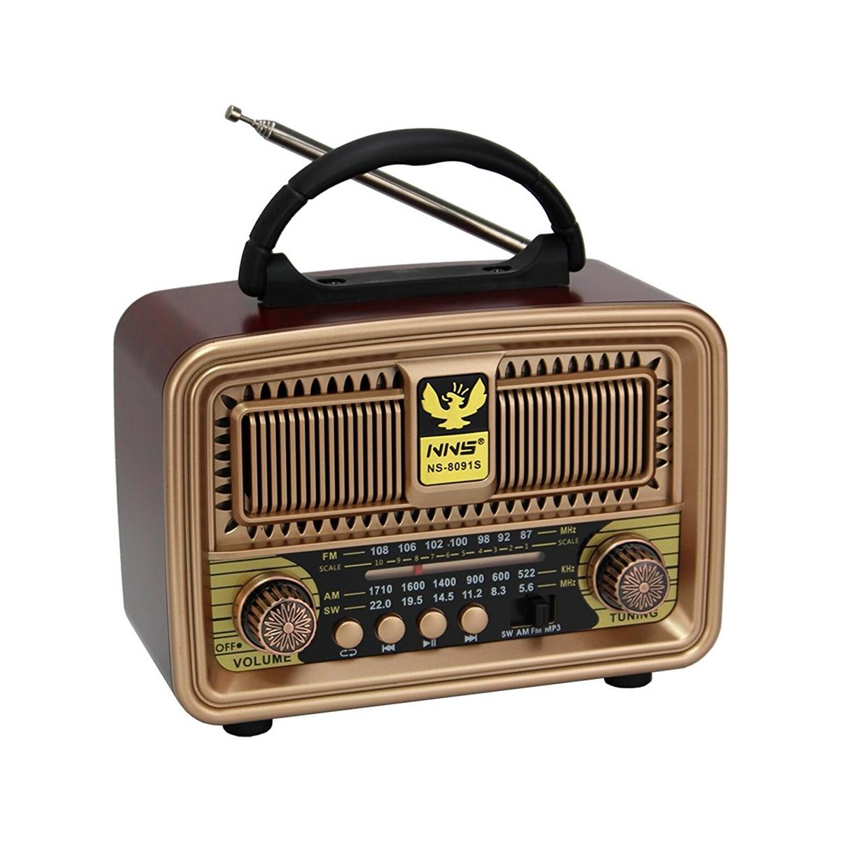 NNS Nostaji Görünümlü Bluetooth Radyo