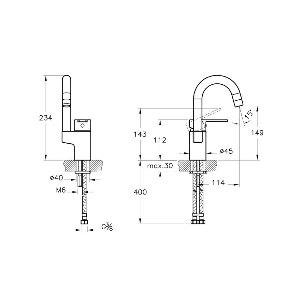 Musluk & BataryaARTEMAArtema Fold S A42534 Döner Borulu Lavabo Bataryası