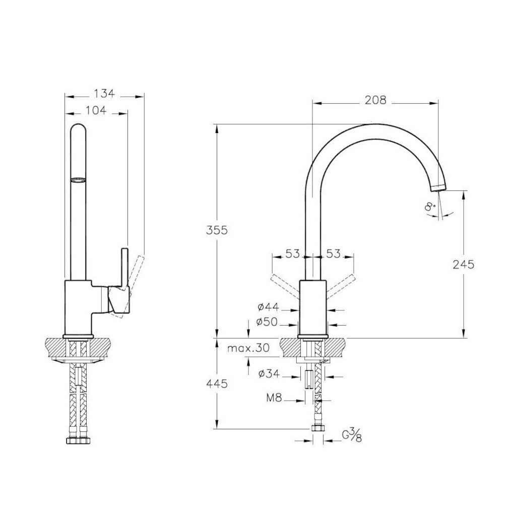 Musluk & BataryaARTEMAArtema Minimax S Eviye Bataryası Krom A42091