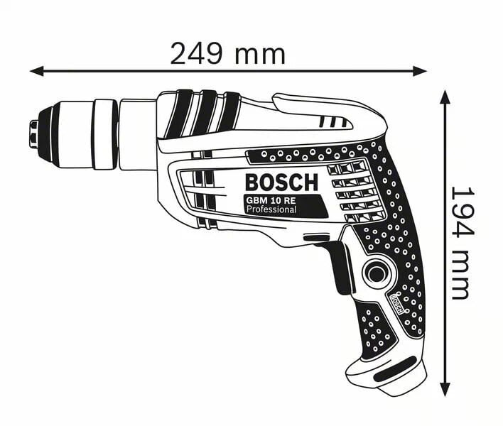 Matkap ÇeşitleriBOSCHBosch GBM 10 RE 600 W Darbesiz Matkap 0601473600