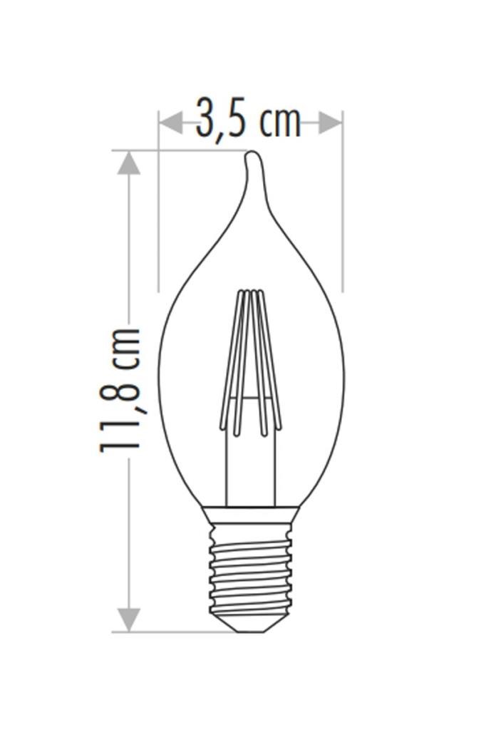 Aydınlatma ÜrünleriCATACata 4 W Rustik LED Dekoratif Buji Ampul E-14 2700K Amber Rengi CT-4281