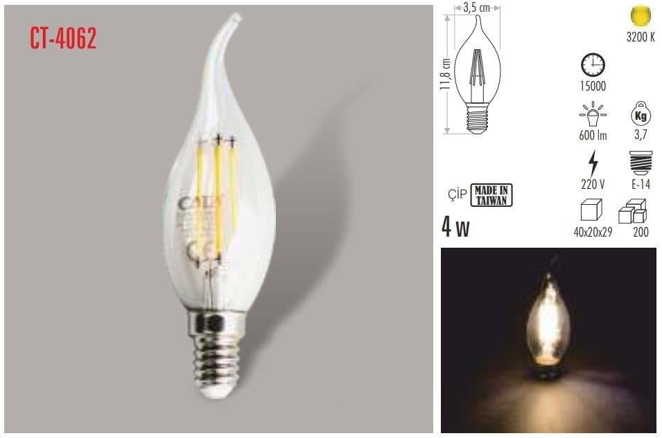 Aydınlatma ÜrünleriCATACata 4 Watt Edison LED Kıvrık Buji Ampul E-14 3000K Gün Işığı CT-4062