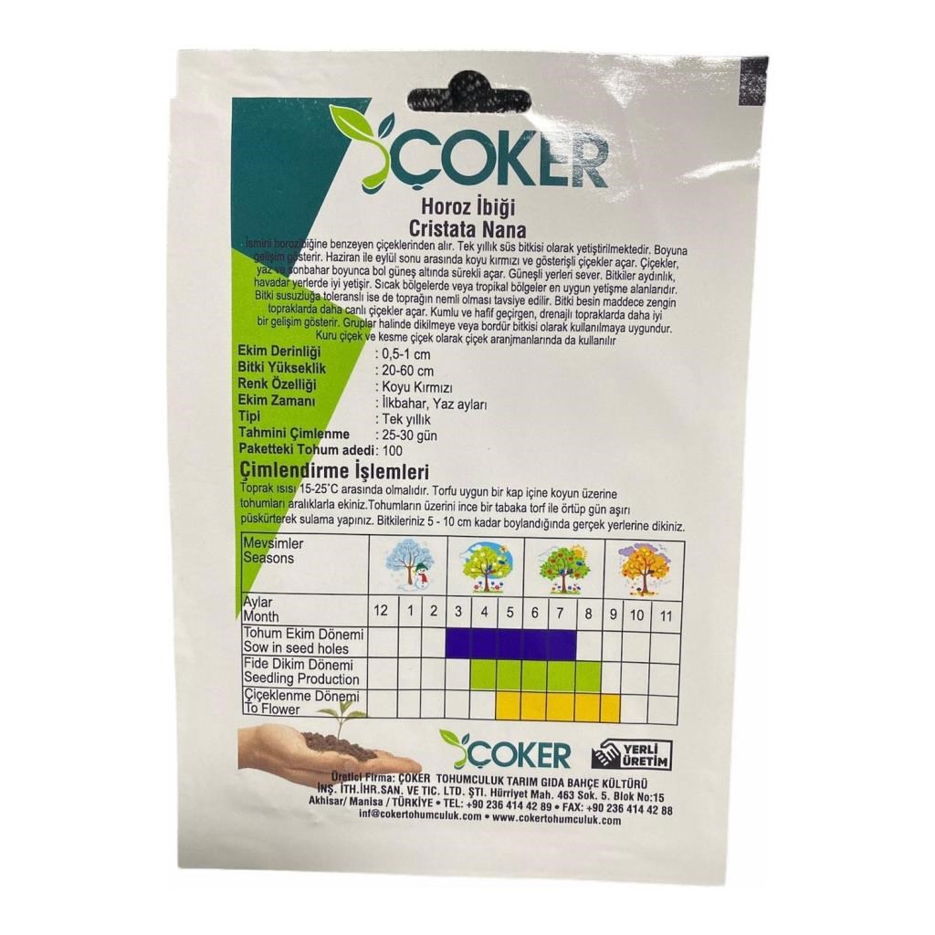 Çiçek TohumlarıÇokerÇoker Horoz İbiği Çiçek Tohumu