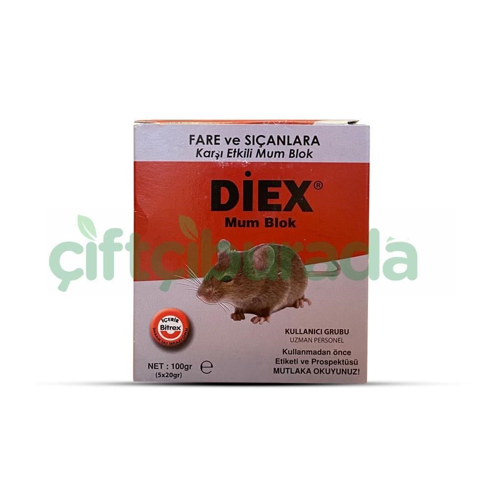 Haşere KovucularDiexDiex Mum Blok Fare Ve Sıçanlara 100gr