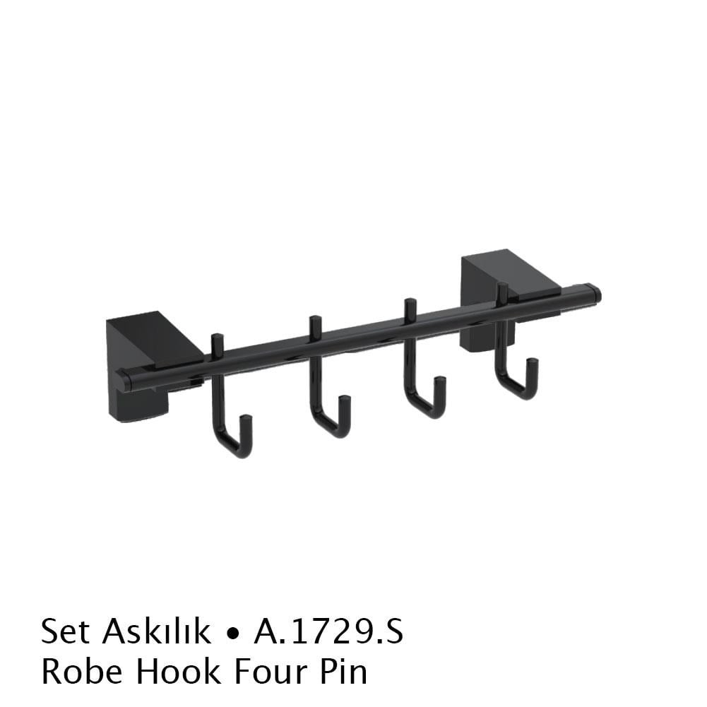 Banyo AksesuarDuxxaDuxxa Deppot F1 Mat Siyah Set Askılık A.1729.S