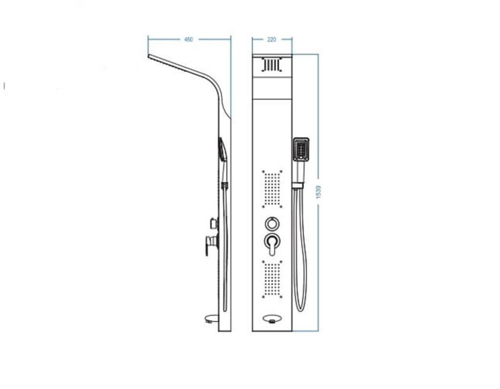 Duş Başlığı & SetleriDuxxaDuxxa Deppot Hydro Dikey Duş Seti Beyaz D.015.B