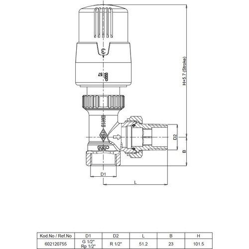 Tesisat MalzemeleriECAEca Trv4 Köşe Termostatik Valfi 1/2