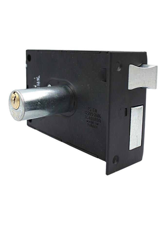 Kilit ÇeşitleriKALEKale 157AE Silindirli Tirajlı Demir Kapı Kilidi Köşeli Siyah Eco 14mm 52mm