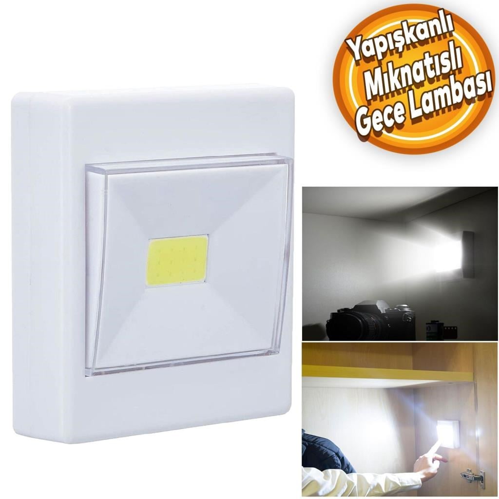Aydınlatma ÜrünleriKLAUSKlaus Yapışkanlı Gece Lambası Açılıp Kapanan Tasarruflu Led Lamba 6400K 1 W