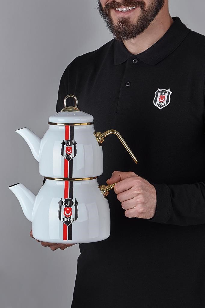 Mutfak AkseuarNevaNeva N3435 Beşiktaş Lisanslı Çizgili Çaydanlık-Bjk