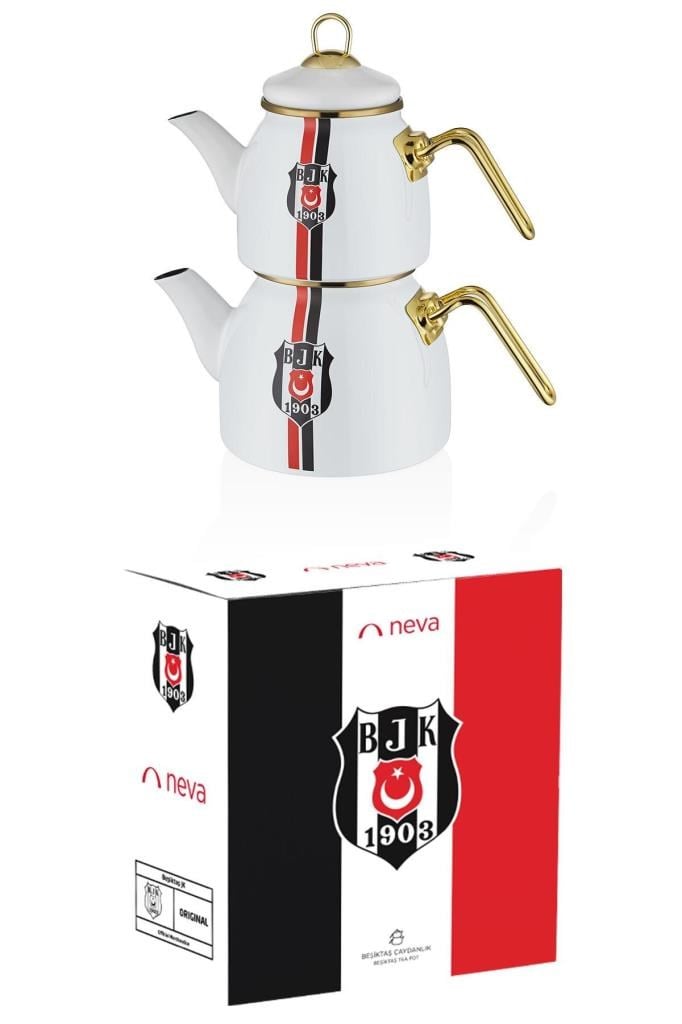 Mutfak AkseuarNevaNeva N3435 Beşiktaş Lisanslı Çizgili Çaydanlık-Bjk