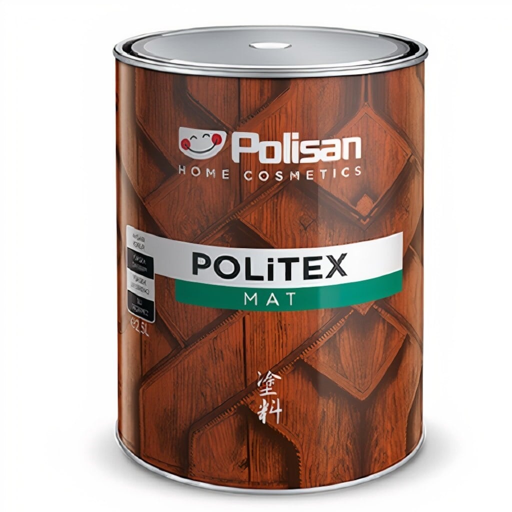 Cila & Vernik POLİSANPolisan Politex Mat Vernikli Ahşap Koruyucu 2,5 LT CEVİZ 