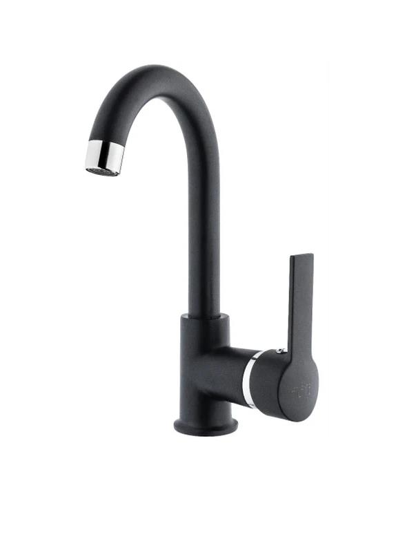 Musluk & BataryaPolisuPolisu Kuğu Lavabo Bataryası Siyah Krom Kristal Serisi Krs301k TM013486