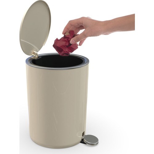 Banyo AksesuarPRİMANOVAPrimanova M-E66-09 Lenox Pedallı Çöp Kovası Bej 5 Lt