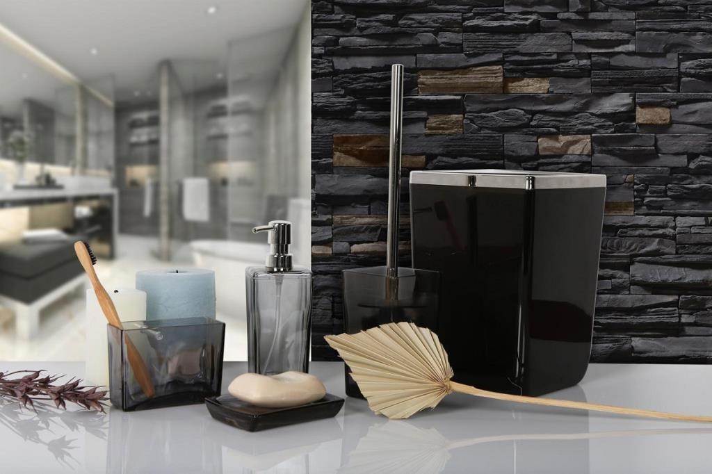 Banyo AksesuarPRİMANOVAPrimanova M-Sa11-25 Biga Diş Fırçalık Şeffaf Siyah - Krom