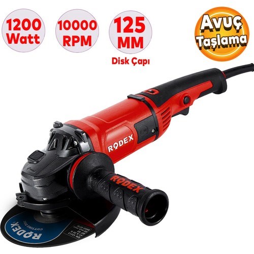 El tipi TaşlamalarRODEXRodex RDX1120 Avuç Taşlama Elektrikli 125 mm 1200 W