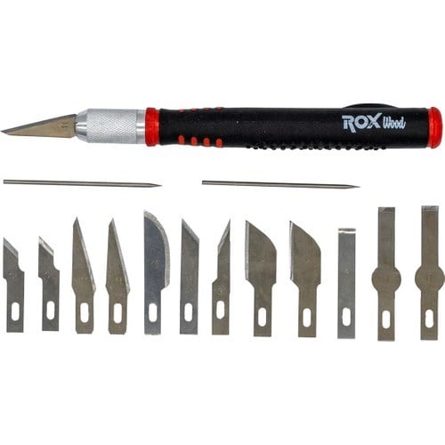 Tornavida ÇeşitleriROXRox Wood 0180 Ahşap Ve Maket Hobi Bıçak Seti 15 Parça