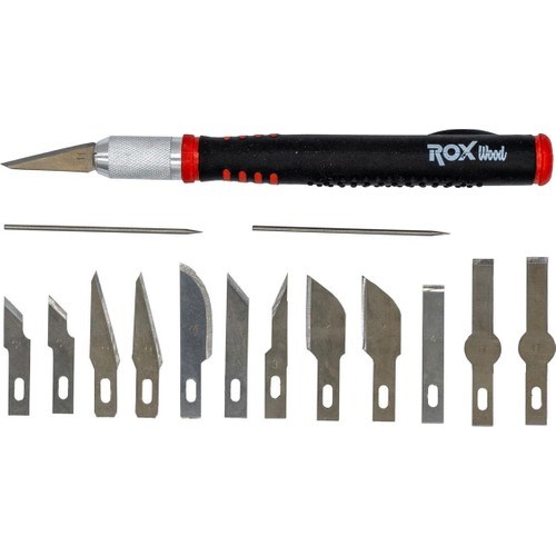 Tornavida ÇeşitleriROXRox Wood 0180 Ahşap Ve Maket Hobi Bıçak Seti 15 Parça