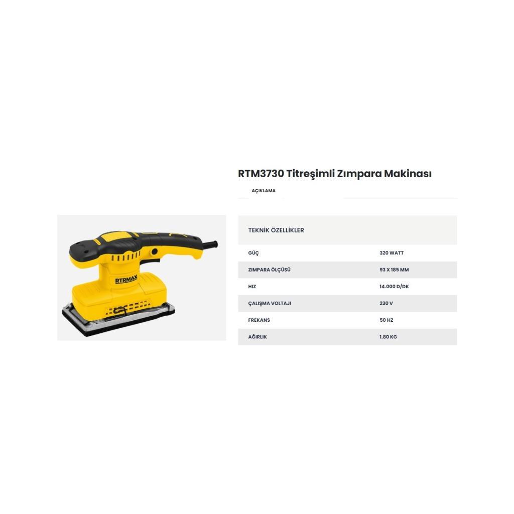Polisaj &Planya &ZımparaRtrmaxRtrmax Rtm3730 Titreşimli Zımpara 320W