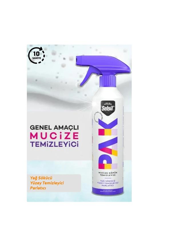 Otomobil AksesuarlarıSelsilSelsil Pak Mucize Köpük Temizleyici Sprey 500 ml