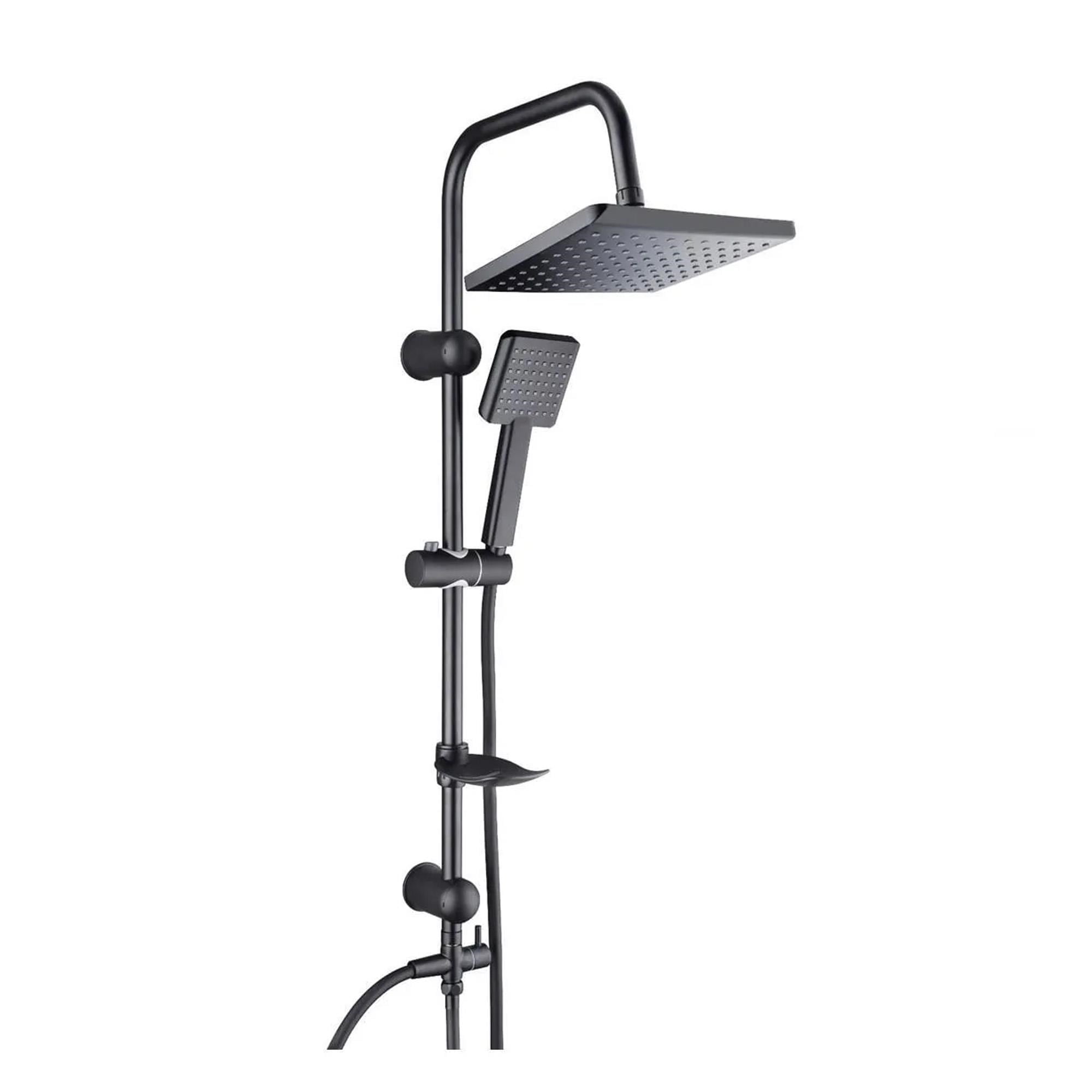Duş Başlığı & SetleriTEMATema 53243-2M Rain Tetra Mat Siyah Sürgülü Duş Seti