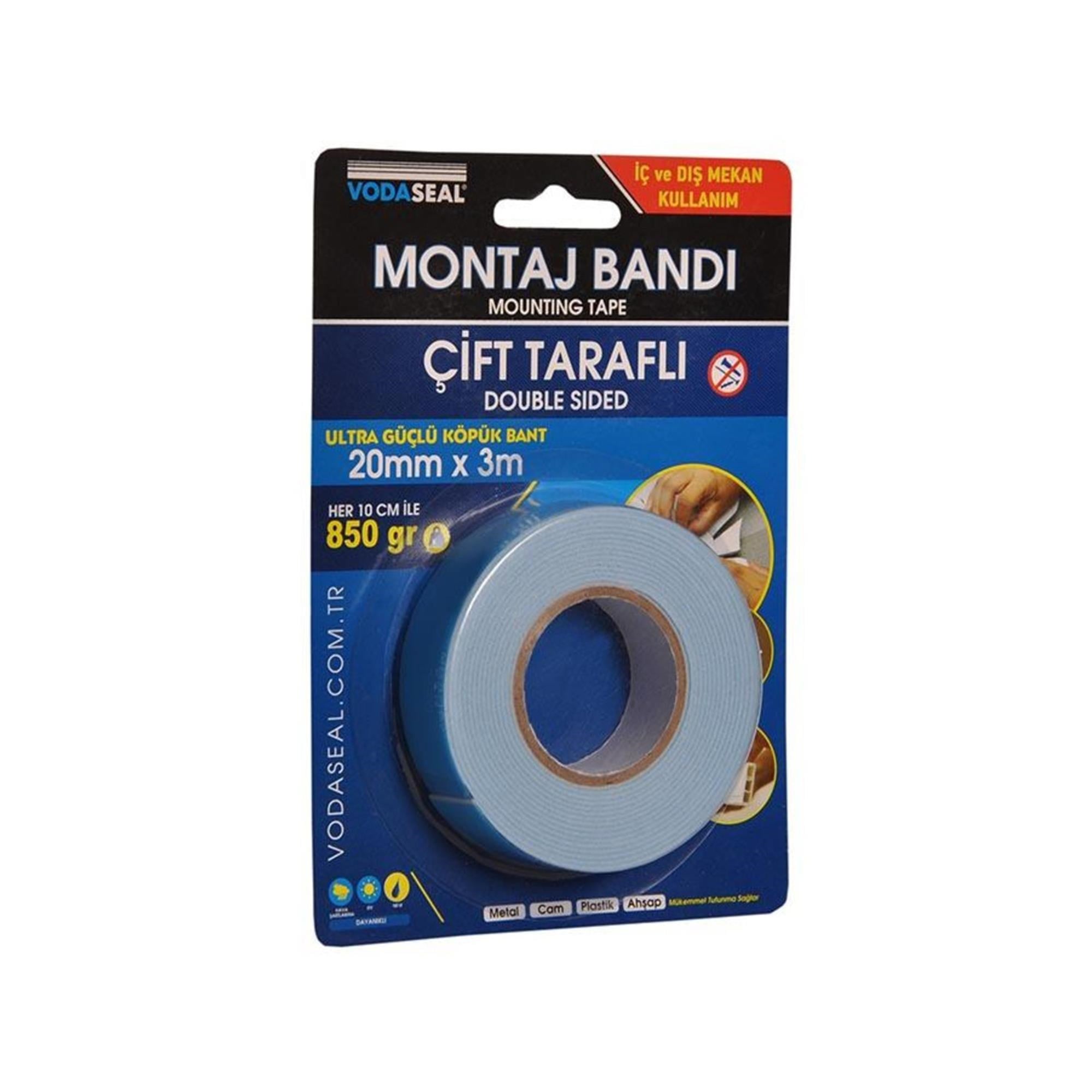 Fırça, Rulo & AksesuarVODASEALVodaseal Çift Taraflı Montaj Bant 20x3mt