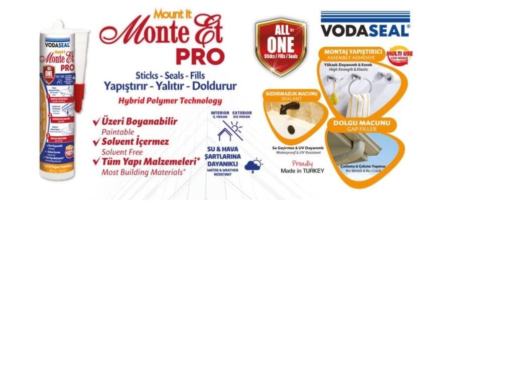 Fırça, Rulo & AksesuarVODASEALVodaseal Monte-Et Hybird Polymer Yapıştırıcı 280ml Kartuş