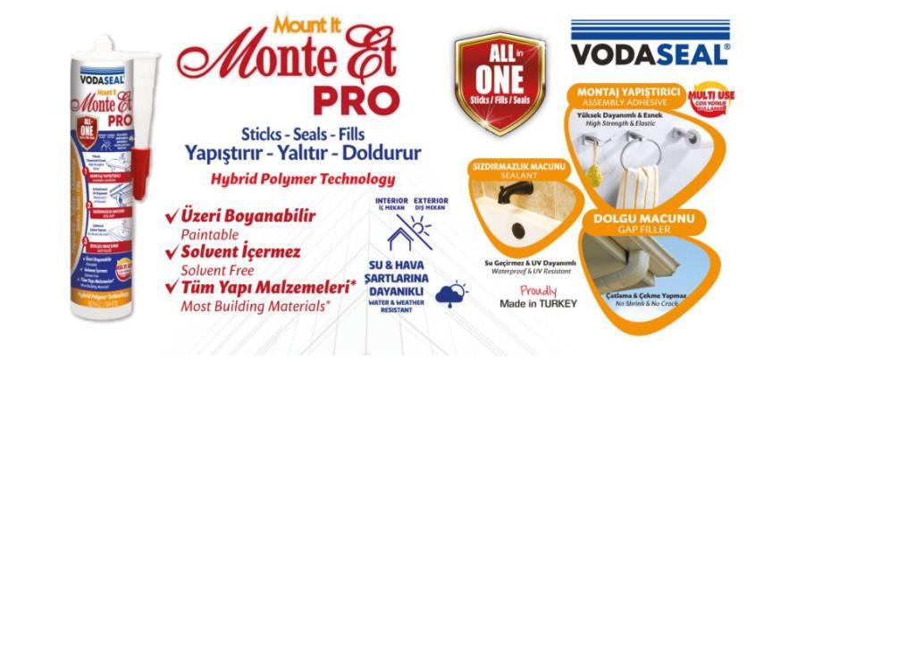 Fırça, Rulo & AksesuarVODASEALVodaseal Monte-Et Hybird Polymer Yapıştırıcı 280ml Kartuş