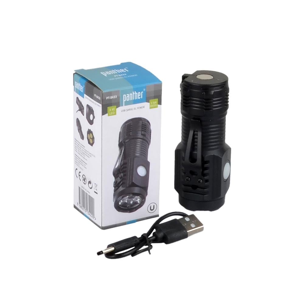 Panther PT-8433 Ledli Şarjlı El Feneri