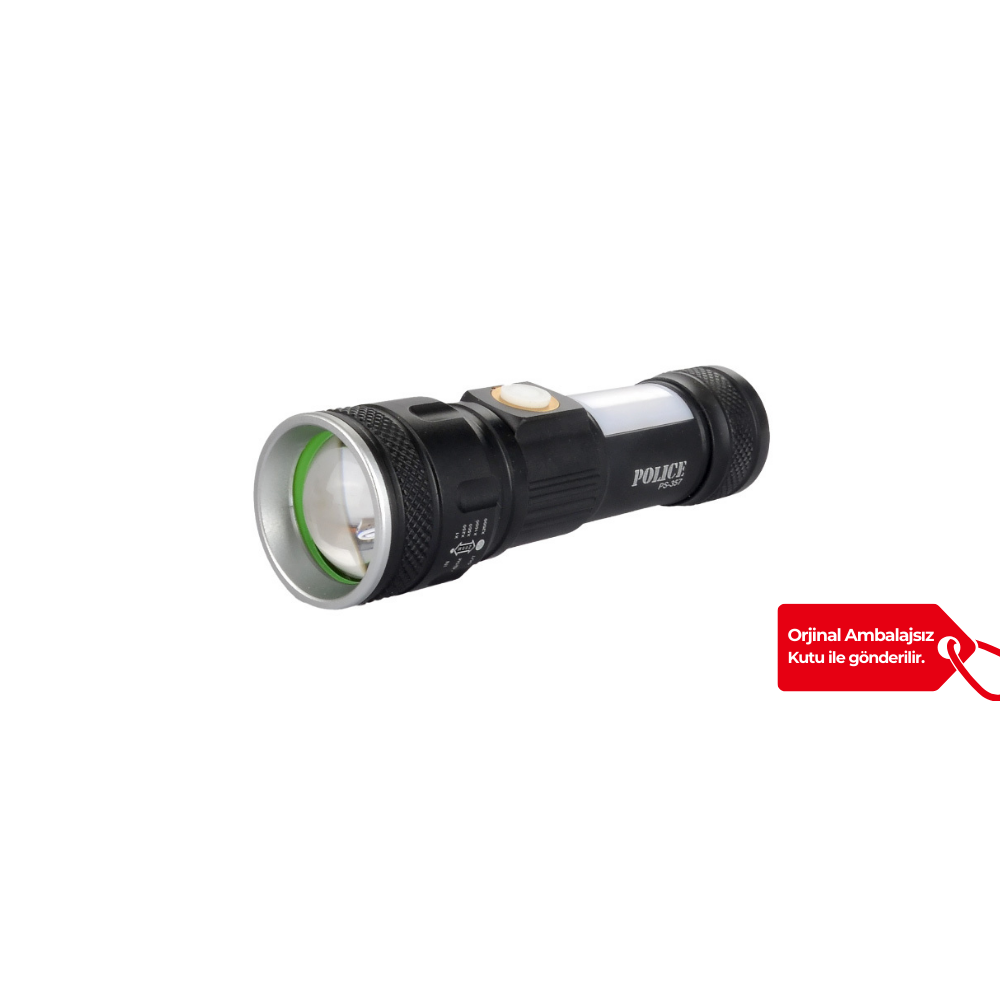 Police PS-357 Cob Led Zoom Şarjlı Şarjlı El Feneri - K