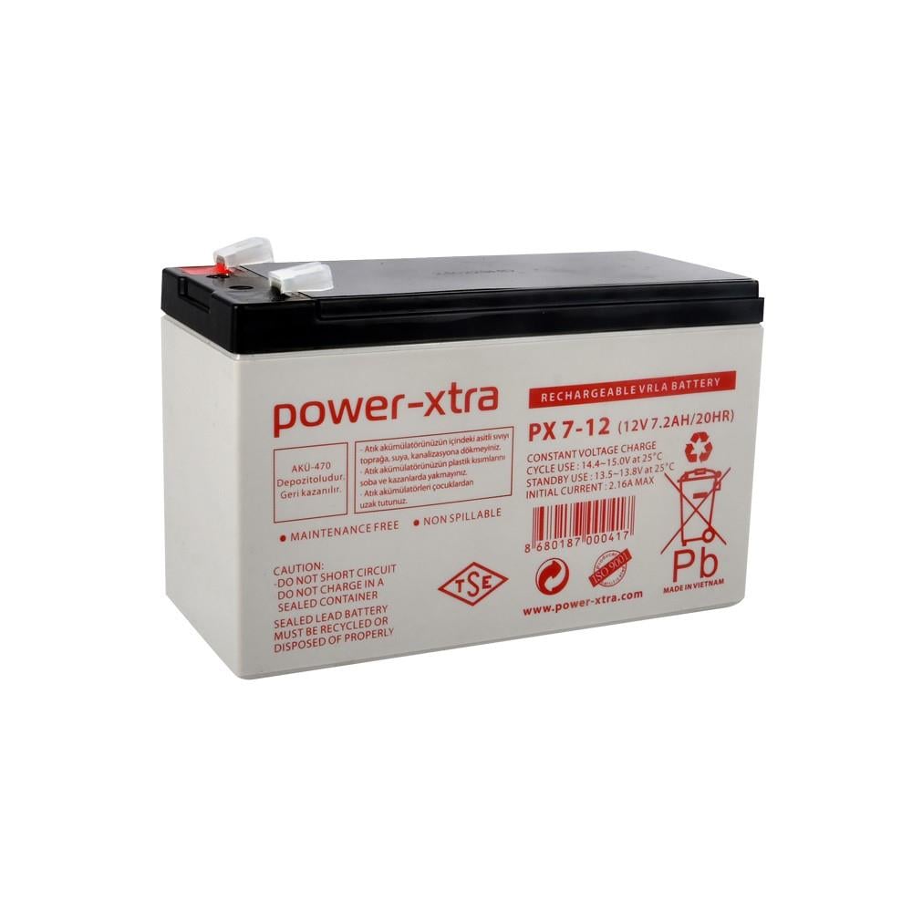 Power-Xtra 12V 7 Ah F2 Pin Bakımsız Kuru Akü