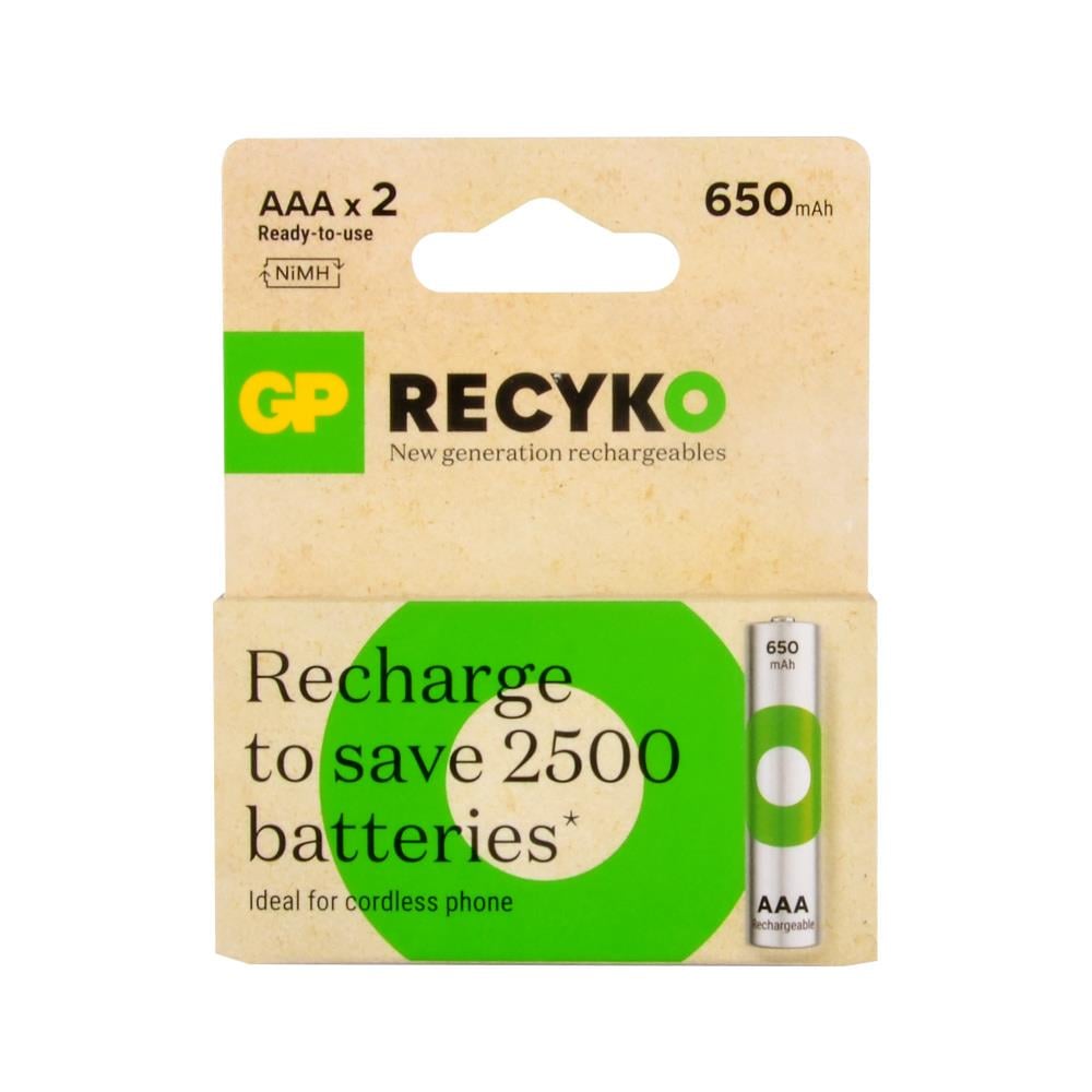 GP Recyko 650 mAh AAA Ni-Mh İnce Kalem Pil 2li Blister