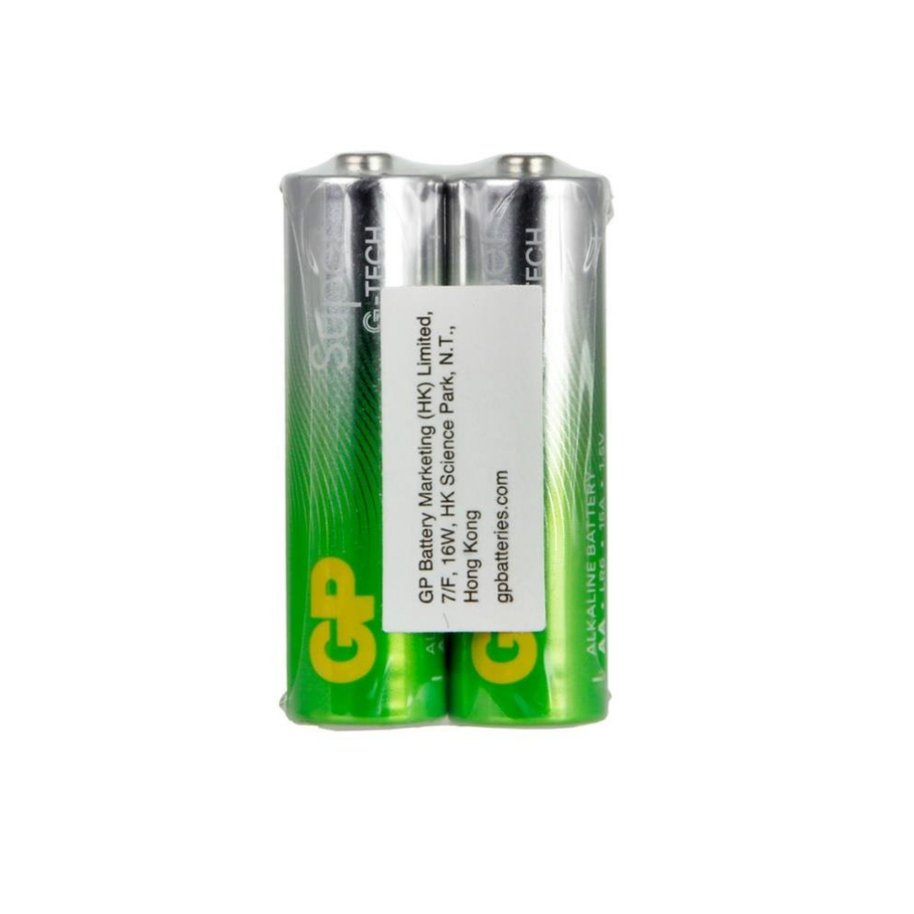 GP Super Alkaline - LR06 - AA Size - Kalem Boy Alkaline Pil - 2li Shrink