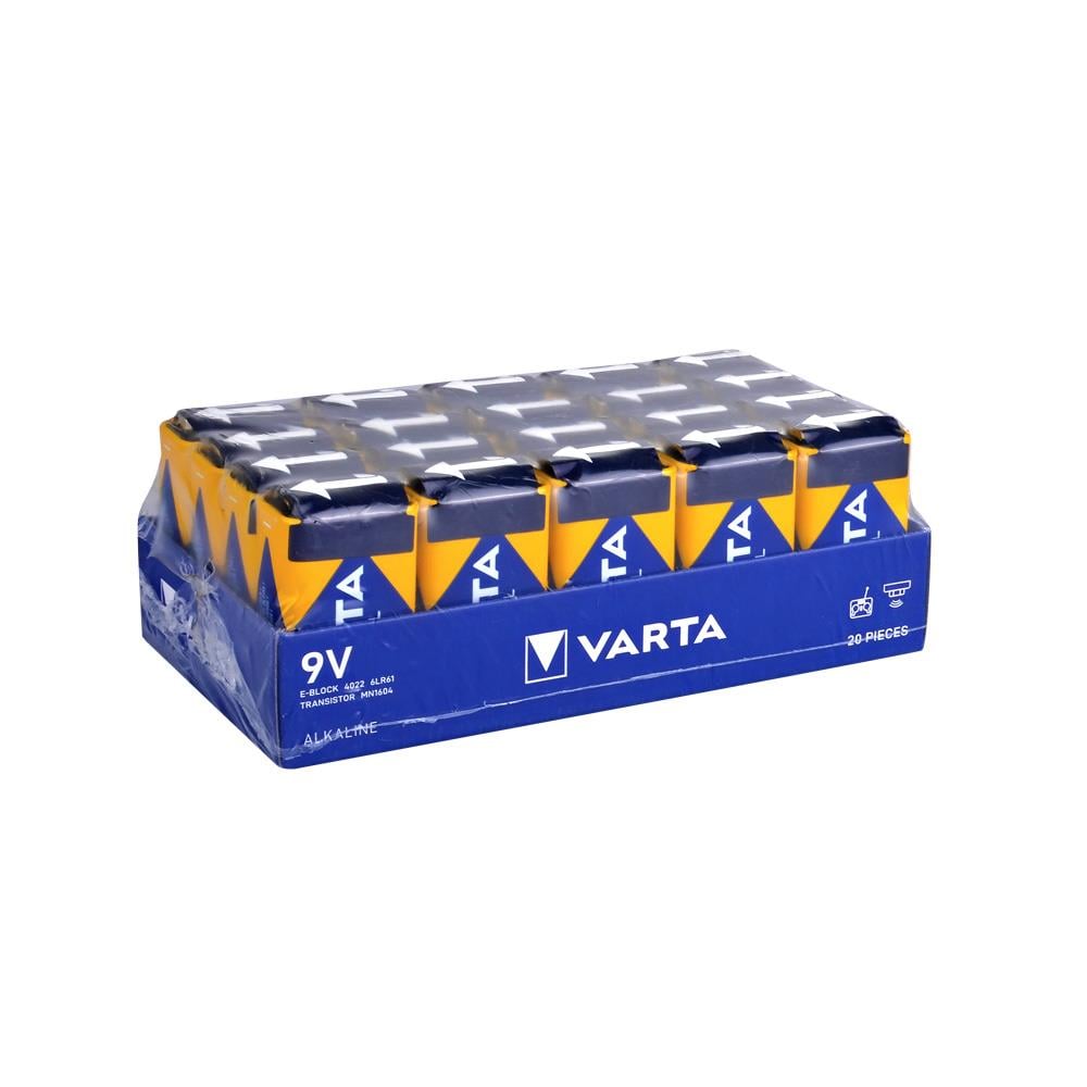 Varta 4022 Endüstriyel Alkalin 9V Pil 20li