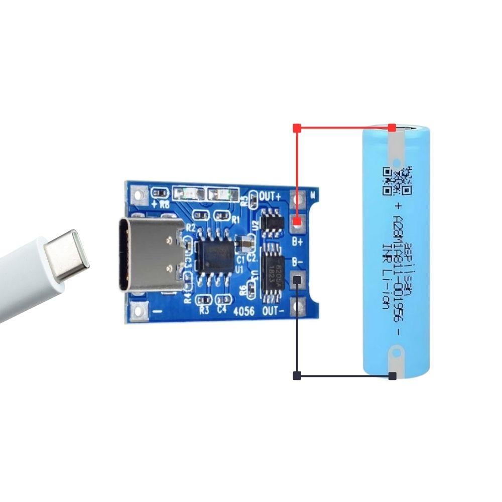 Aspilsan18650-3.7V 2800 mAh + 3A Type-C Hızlı Data Sarj/Kablosu + Type-C Korumalı Batarya Şarj Devresi