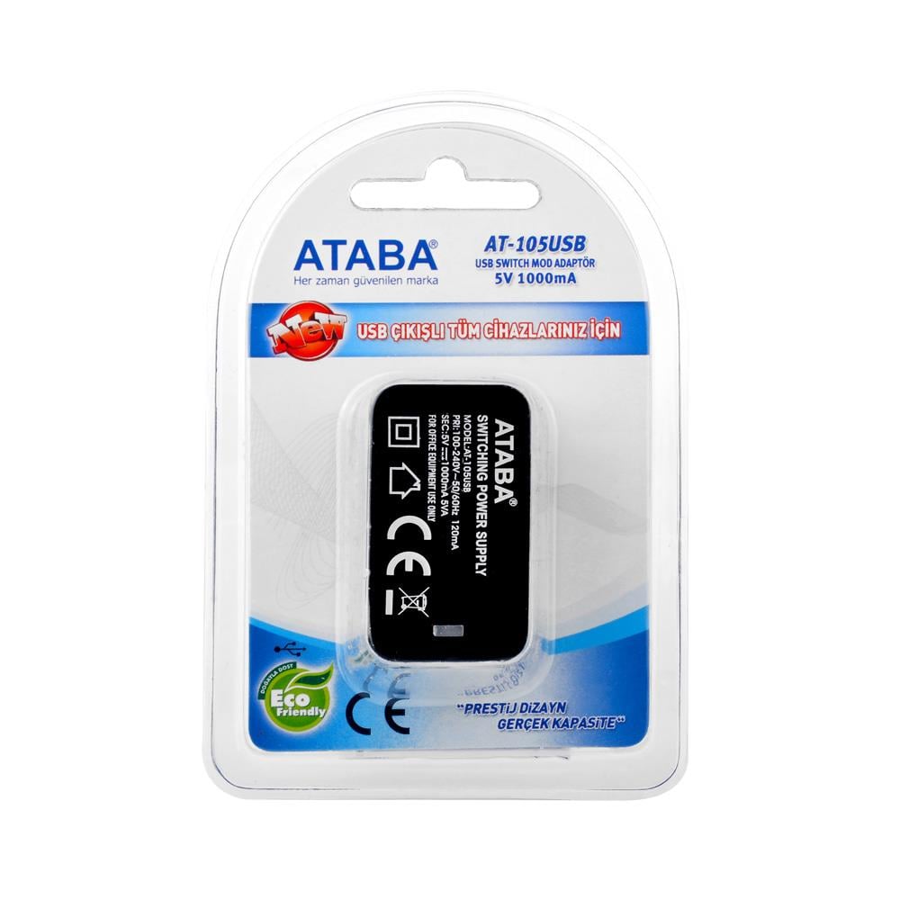 Ataba AT-105USB 220V Giriş 5V 1000 mA USB Çıkış Adaptör