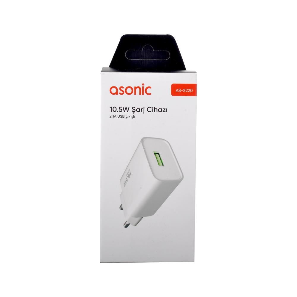 Asonic AS-X220 2.1A Beyaz Ev Şarj Adaptörü